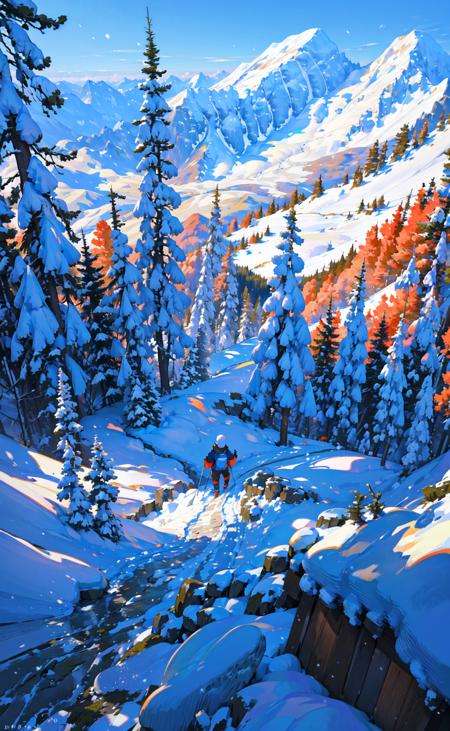 85039-885775666-masterpiece, best quality, mountain climber, mountain top, looking over a grand view, snowy winter forest, mountain, snow, snowi.png